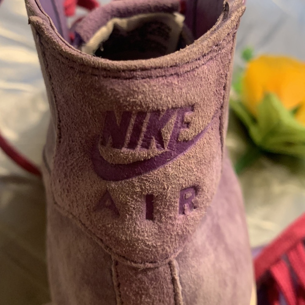 🌹VINTAGE Nike Air AF1 Lite Women’s • Purple & Pink Suede High Top Sneakers - Picture 16 of 16